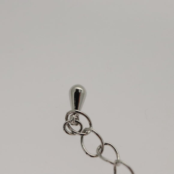 LOUIS VUITTON Necklace metal Red Silver LV Auth 115998