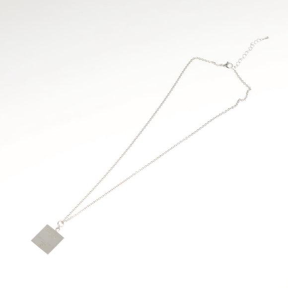 LOUIS VUITTON Necklace metal Red Silver LV Auth 115998