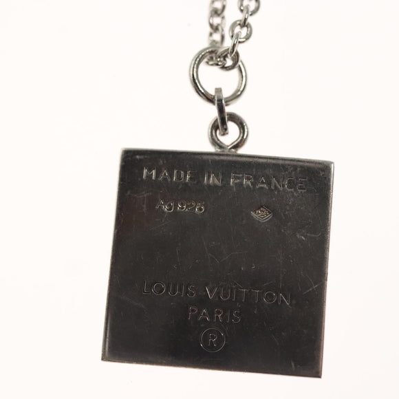LOUIS VUITTON Necklace metal Red Silver LV Auth 115998