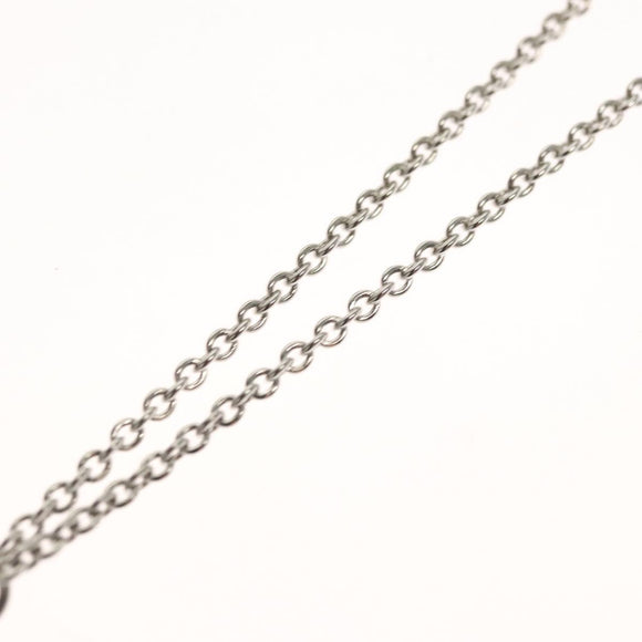 LOUIS VUITTON Necklace metal Red Silver LV Auth 115998