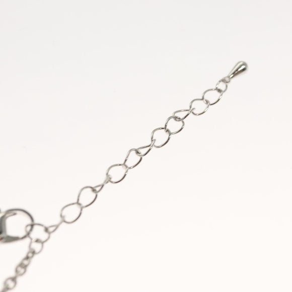 LOUIS VUITTON Necklace metal Red Silver LV Auth 115998