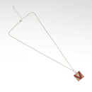 LOUIS VUITTON Necklace metal Red Silver LV Auth 115998-2