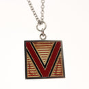 LOUIS VUITTON Necklace metal Red Silver LV Auth 115998-3