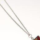 LOUIS VUITTON Necklace metal Red Silver LV Auth 115998-4