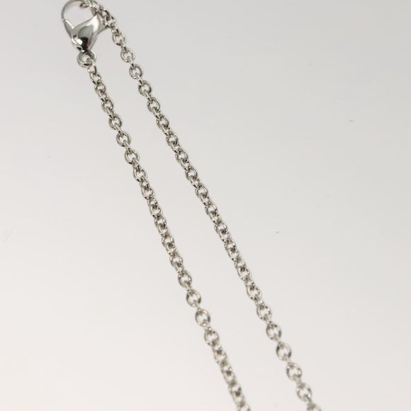 LOUIS VUITTON Necklace metal Red Silver LV Auth 115998