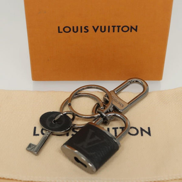 LOUIS VUITTON Monogram Eclipse Porte Cles LV Lock Charm M61951 LV Auth 116012