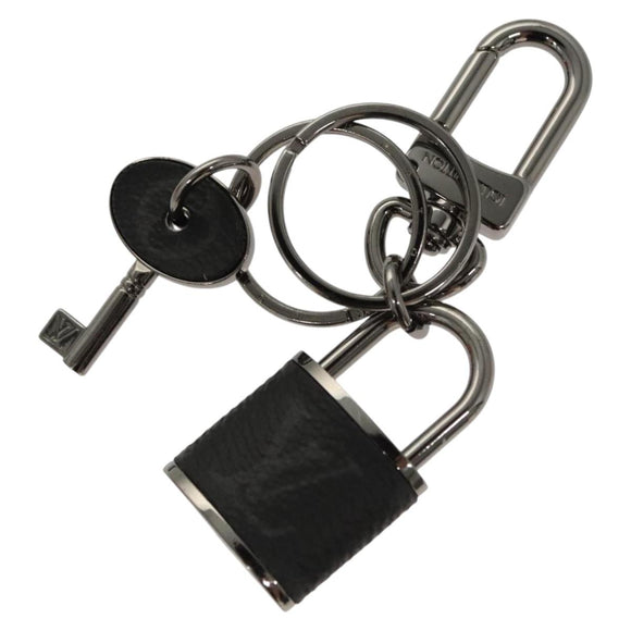 LOUIS VUITTON Monogram Eclipse Porte Cles LV Lock Charm M61951 LV Auth 116012
