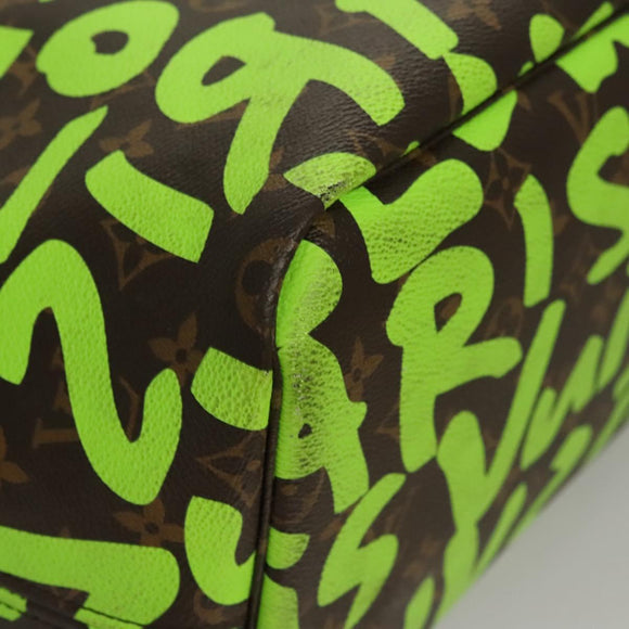LOUIS VUITTON Monogram Graffiti Neverfull GM Tote Bag Green M93703 Auth 116016A