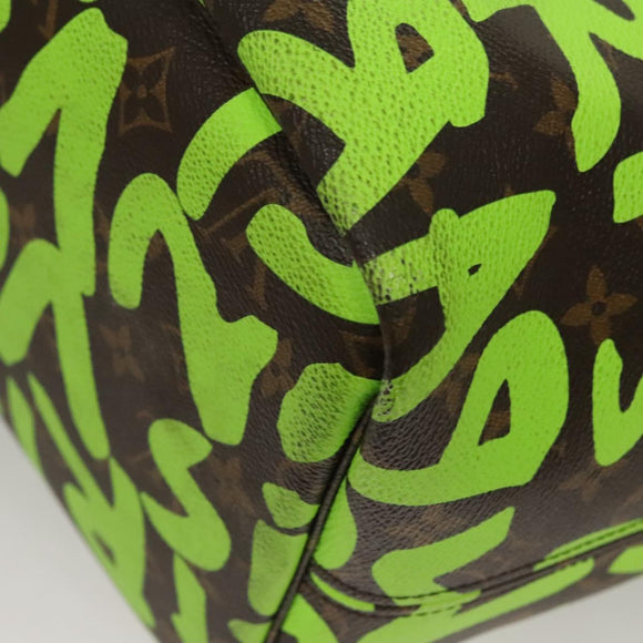 LOUIS VUITTON Monogram Graffiti Neverfull GM Tote Bag Green M93703 Auth 116016A