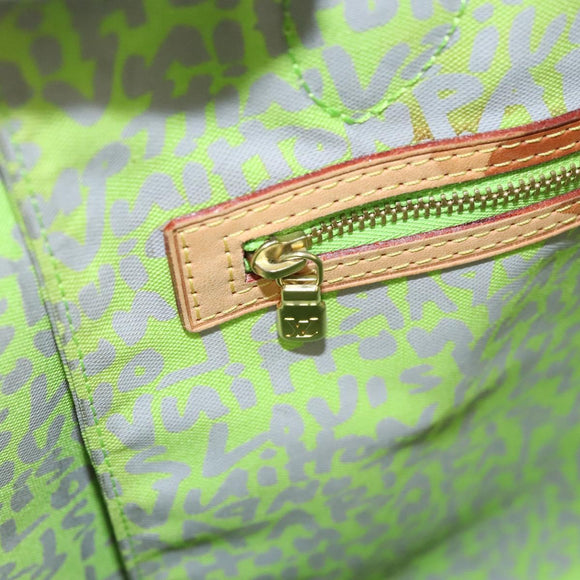 LOUIS VUITTON Monogram Graffiti Neverfull GM Tote Bag Green M93703 Auth 116016A