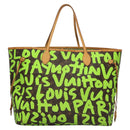 LOUIS VUITTON Monogram Graffiti Neverfull GM Tote Bag Green M93703 Auth 116016A-2