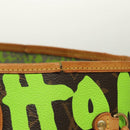 LOUIS VUITTON Monogram Graffiti Neverfull GM Tote Bag Green M93703 Auth 116016A-3