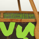 LOUIS VUITTON Monogram Graffiti Neverfull GM Tote Bag Green M93703 Auth 116016A-4