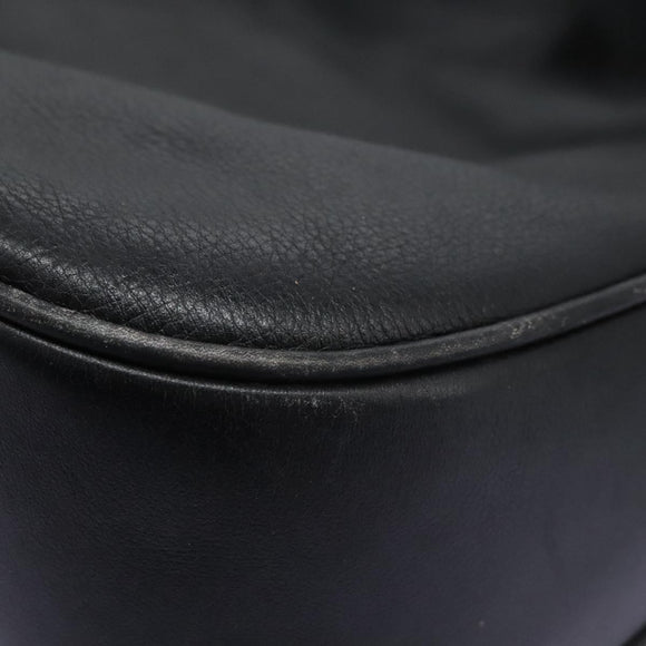 GUCCI Bamboo Shoulder Bag Leather 2way Black Gold 001 3754 1577 Auth 116022