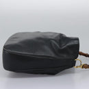 GUCCI Bamboo Shoulder Bag Leather 2way Black Gold 001 3754 1577 Auth 116022-4