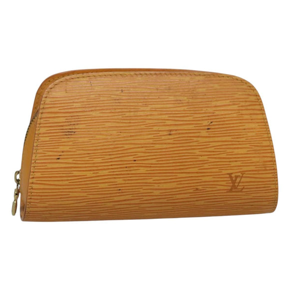 LOUIS VUITTON Epi Dauphine PM Pouch Yellow M48449 LV Auth 116024