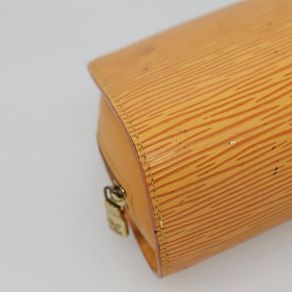 LOUIS VUITTON Epi Dauphine PM Pouch Yellow M48449 LV Auth 116024