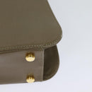Salvatore Ferragamo Hand Bag Leather 2way Brown Gold Auth 116030-16