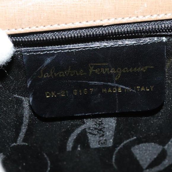 Salvatore Ferragamo Hand Bag Leather 2way Brown Gold Auth 116030