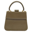 Salvatore Ferragamo Hand Bag Leather 2way Brown Gold Auth 116030-13