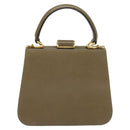 Salvatore Ferragamo Hand Bag Leather 2way Brown Gold Auth 116030-2