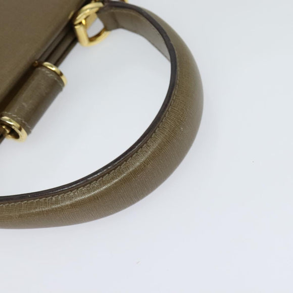 Salvatore Ferragamo Hand Bag Leather 2way Brown Gold Auth 116030