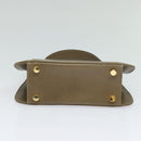 Salvatore Ferragamo Hand Bag Leather 2way Brown Gold Auth 116030-5