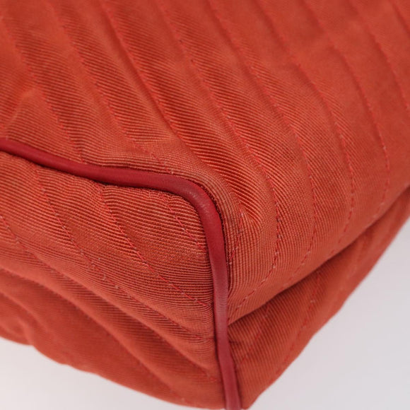 BALLY Shoulder Bag Nylon Orange Gold Auth 116042