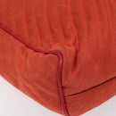 BALLY Shoulder Bag Nylon Orange Gold Auth 116042-16