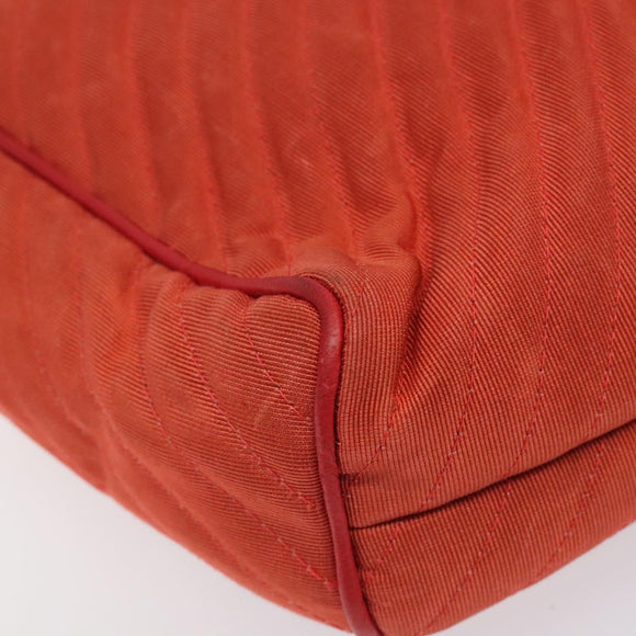 BALLY Shoulder Bag Nylon Orange Gold Auth 116042