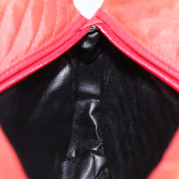 BALLY Shoulder Bag Nylon Orange Gold Auth 116042