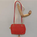 BALLY Shoulder Bag Nylon Orange Gold Auth 116042-21