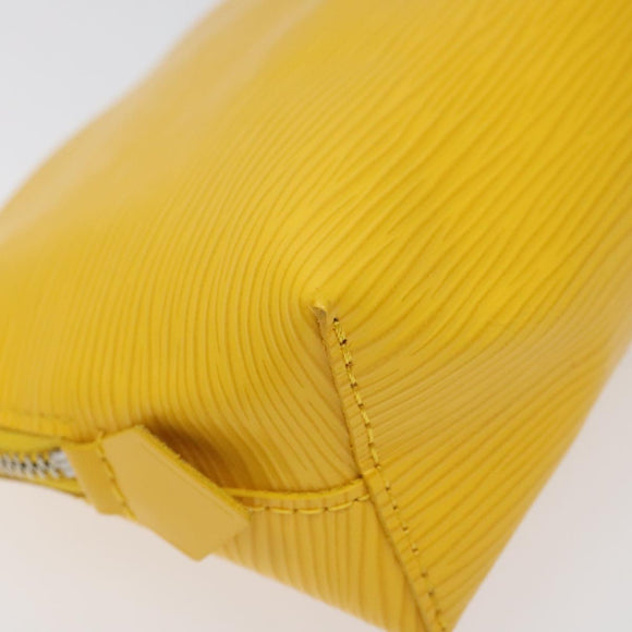 LOUIS VUITTON Epi Pochette Cosmetic PM Cosmetic Pouch Citron LV Auth 116044V