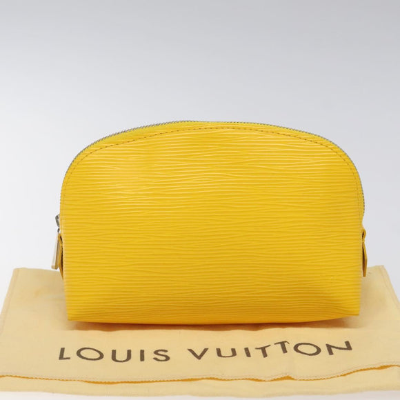 LOUIS VUITTON Epi Pochette Cosmetic PM Cosmetic Pouch Citron LV Auth 116044V