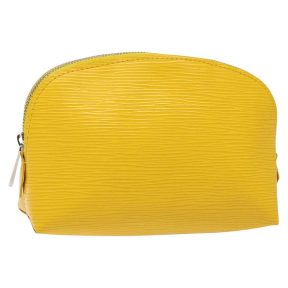 LOUIS VUITTON Epi Pochette Cosmetic PM Cosmetic Pouch Citron LV Auth 116044V