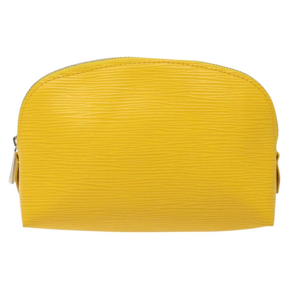 LOUIS VUITTON Epi Pochette Cosmetic PM Cosmetic Pouch Citron LV Auth 116044V