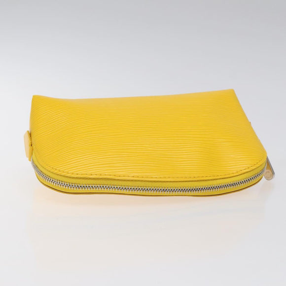 LOUIS VUITTON Epi Pochette Cosmetic PM Cosmetic Pouch Citron LV Auth 116044V