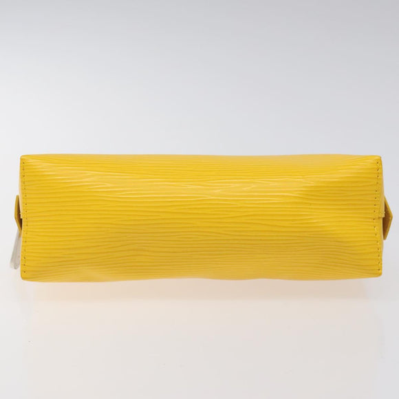 LOUIS VUITTON Epi Pochette Cosmetic PM Cosmetic Pouch Citron LV Auth 116044V