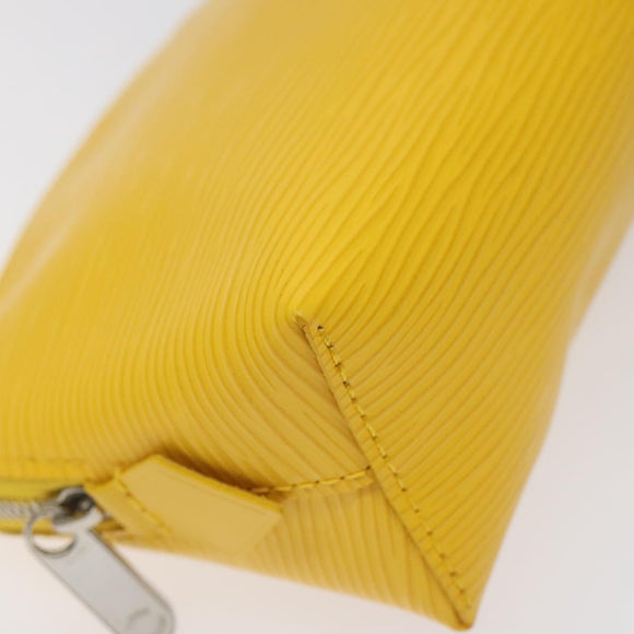 LOUIS VUITTON Epi Pochette Cosmetic PM Cosmetic Pouch Citron LV Auth 116044V