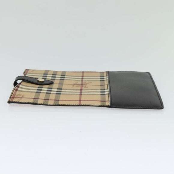 BURBERRY Nova Check iPad Case PVC Beige Gold Auth 116045