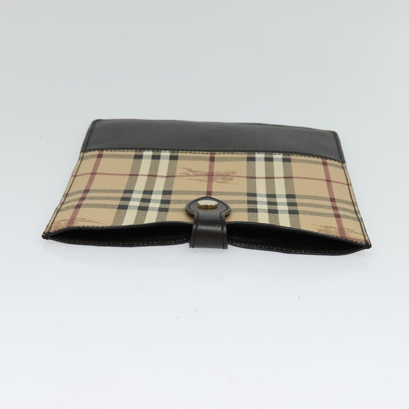 BURBERRY Nova Check iPad Case PVC Beige Gold Auth 116045