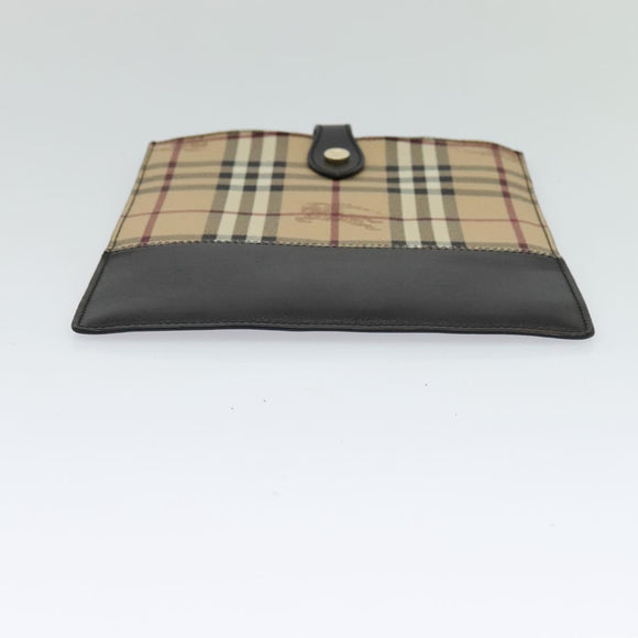 BURBERRY Nova Check iPad Case PVC Beige Gold Auth 116045