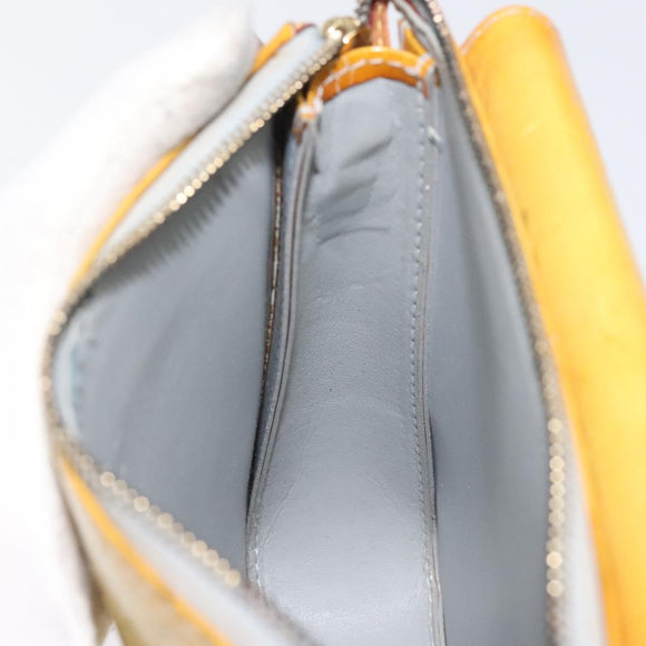 LOUIS VUITTON Monogram Vernis Motto Accessory Pouch Gris M91030 LV Auth 116046