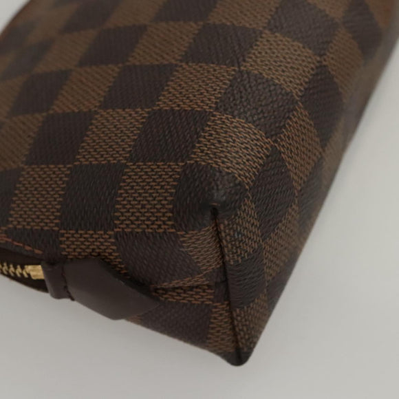 LOUIS VUITTON Damier Ebene Pochette Cosmetic PM Pouch N47516 LV Auth 116055