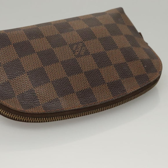 LOUIS VUITTON Damier Ebene Pochette Cosmetic PM Pouch N47516 LV Auth 116055