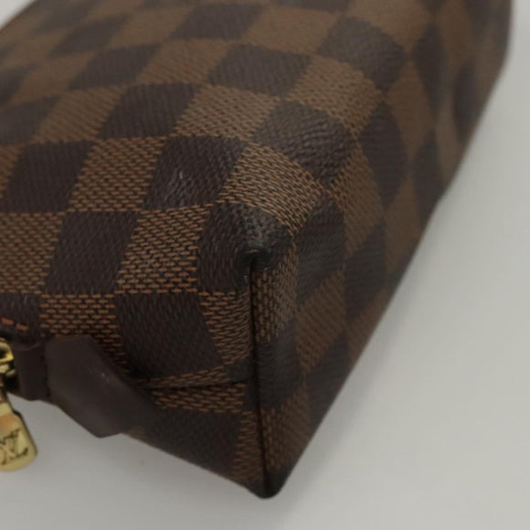 LOUIS VUITTON Damier Ebene Pochette Cosmetic PM Pouch N47516 LV Auth 116055