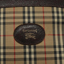 Burberrys Nova Check Clutch Bag Canvas Beige Silver Auth 116056-9