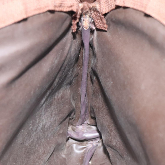 Burberrys Nova Check Clutch Bag Canvas Beige Silver Auth 116056