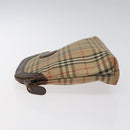 Burberrys Nova Check Clutch Bag Canvas Beige Silver Auth 116056-4