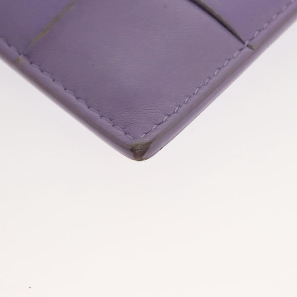 BOTTEGA VENETA MAXI INTRECCIATO Card Case Leather Purple Auth 116058